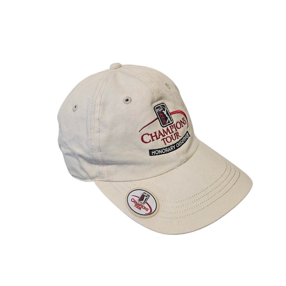PGA Champions Tour Logo Golf Honorary Observer Hat Cap White Men's Adjustable‎
